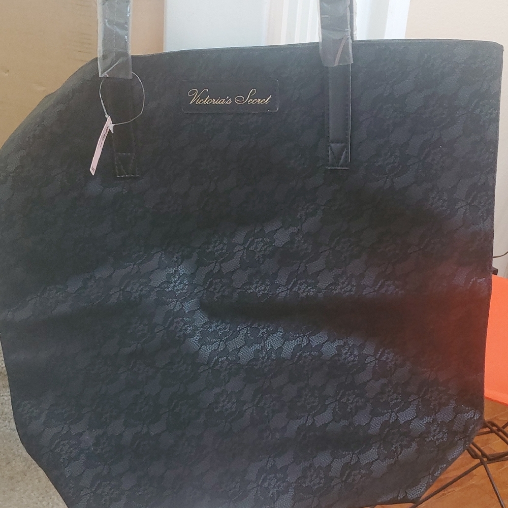 Victoria's Secret Elegant Black Lace Tote